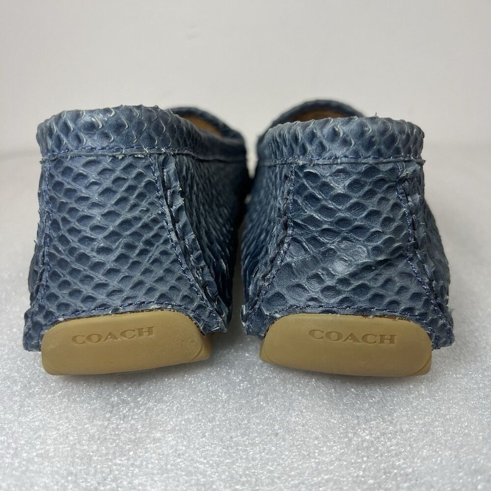 Coach Arlene Leather Loafer Alligator Pattern Teal Blue Womens Sz 11B Slip On - Picture 6 of 13